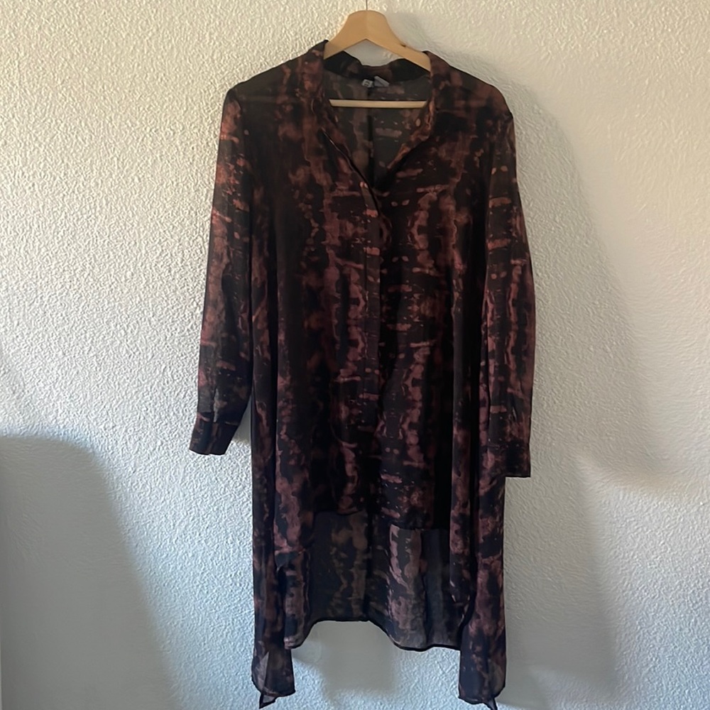 Button down sheer dress
